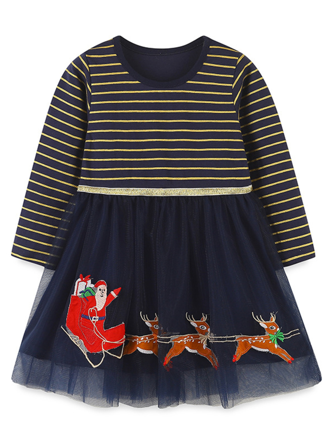 Children's Christmas Santa & Reindeer Tulle Dress