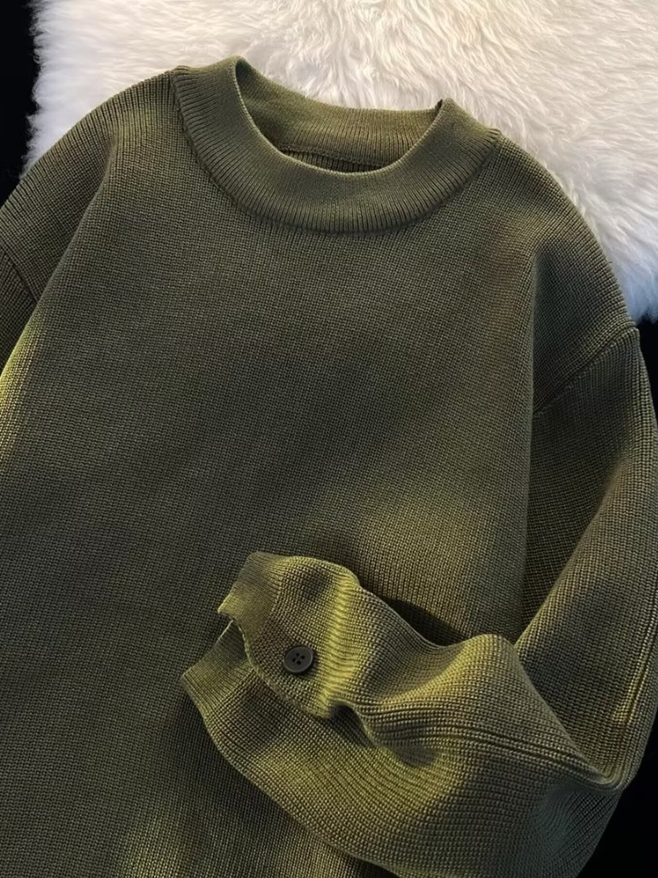 Men's Plus Size Round Neck Long Sleeve Sweater