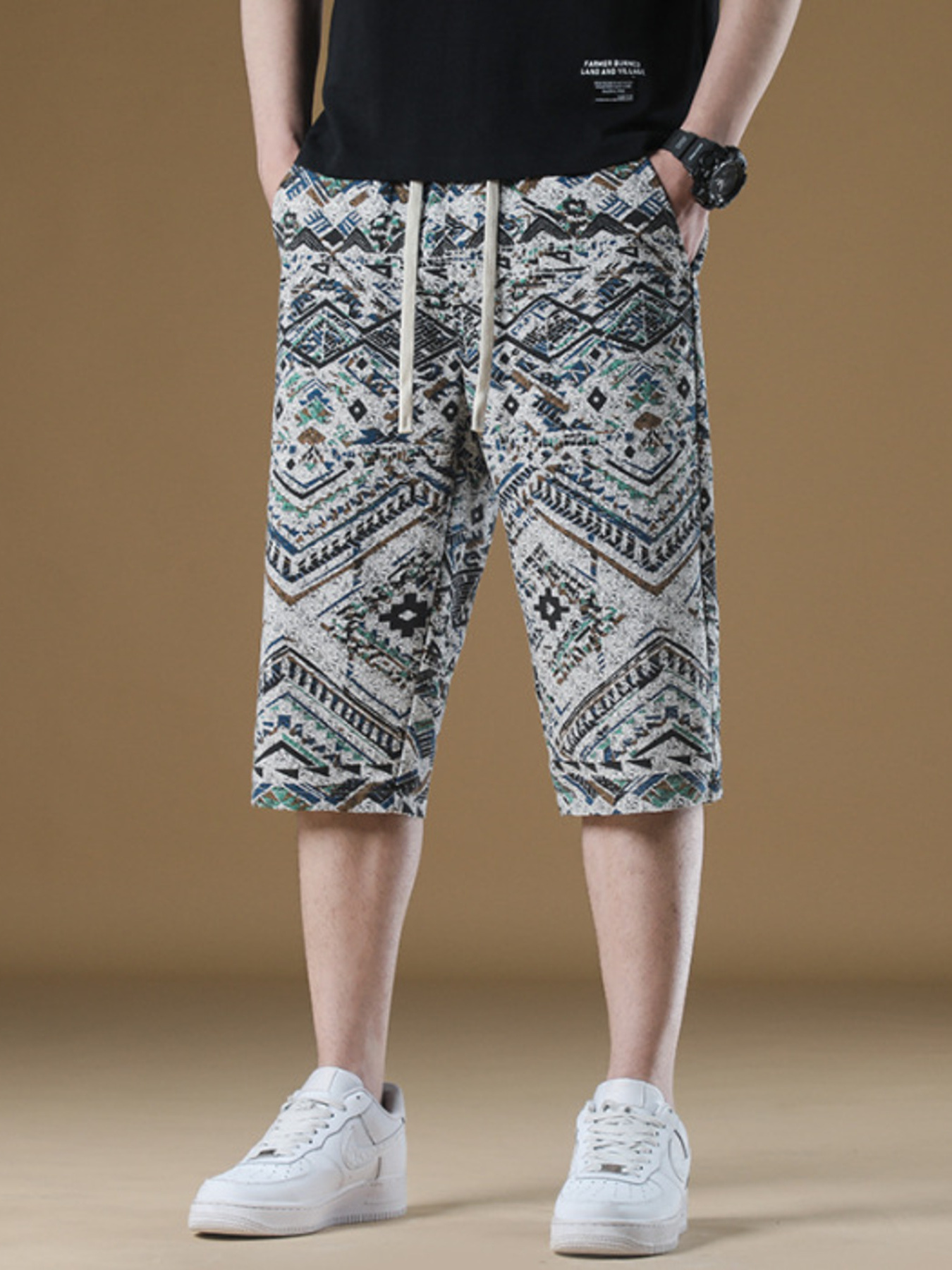 Men's Plus Size Printed Loose Fit Shorts
