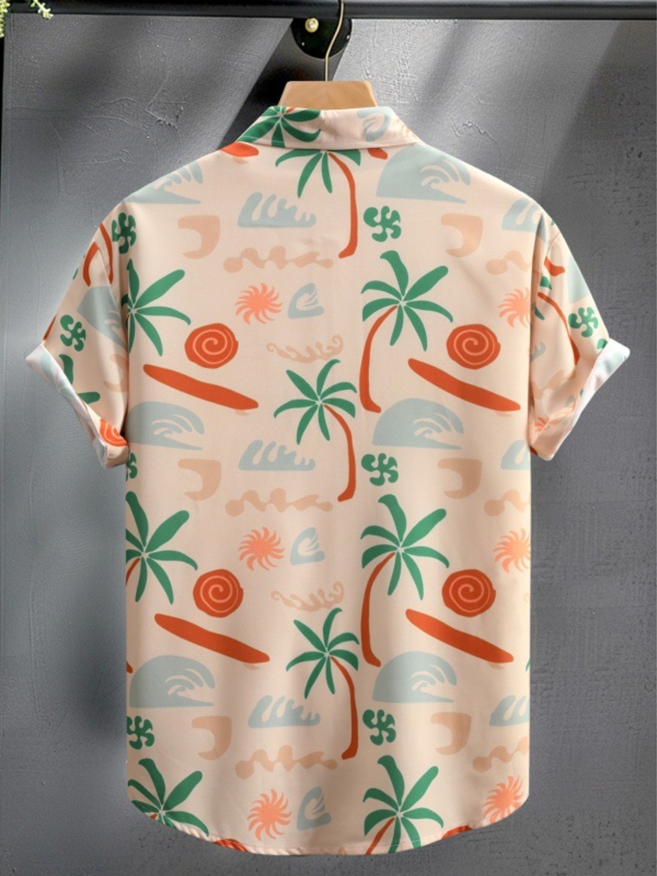 Men's Printed Button Up Short Sleeve Shirt