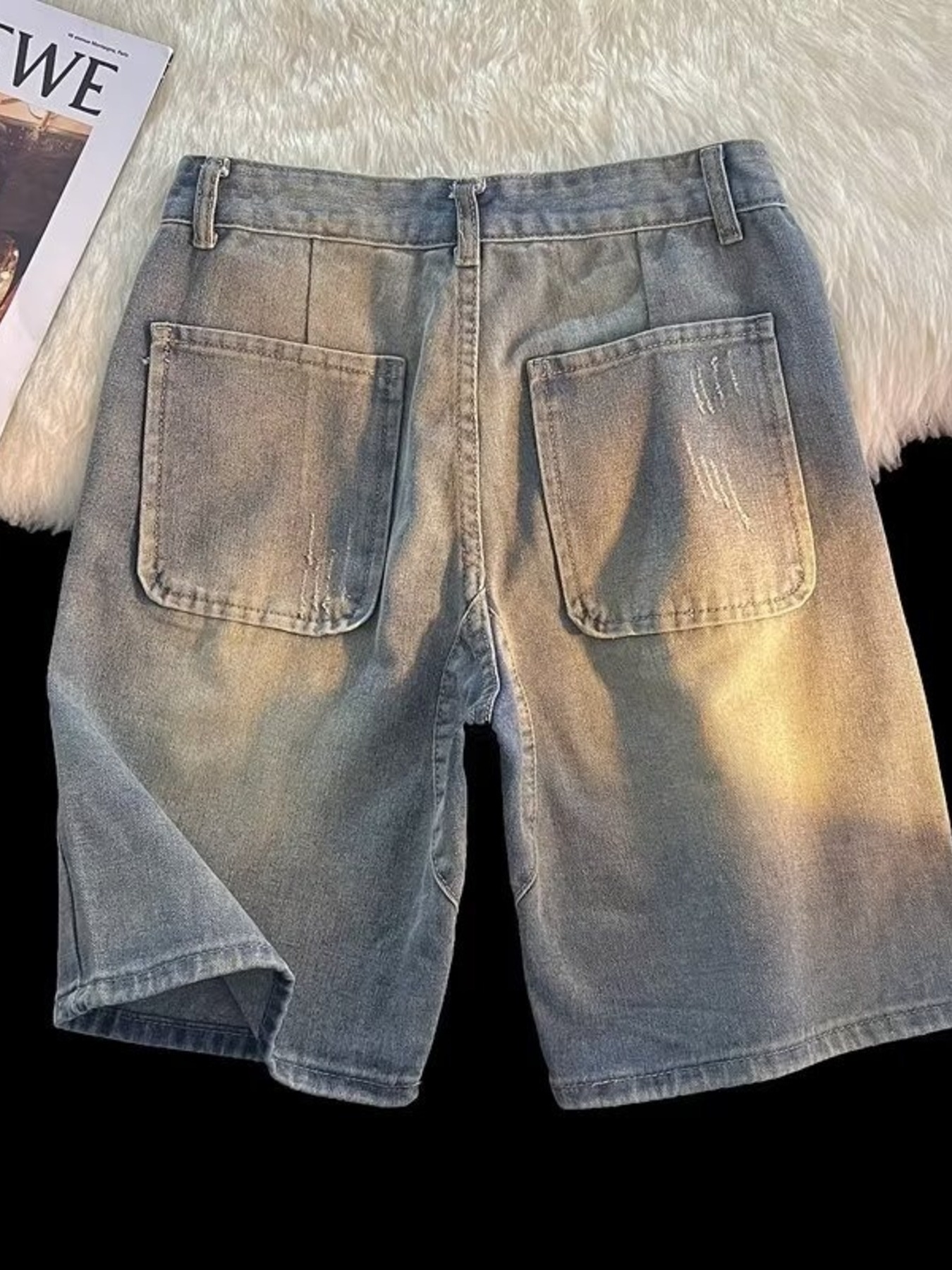 Men's Full Size Ripped Vintage Wash Denim Shorts Plus Size