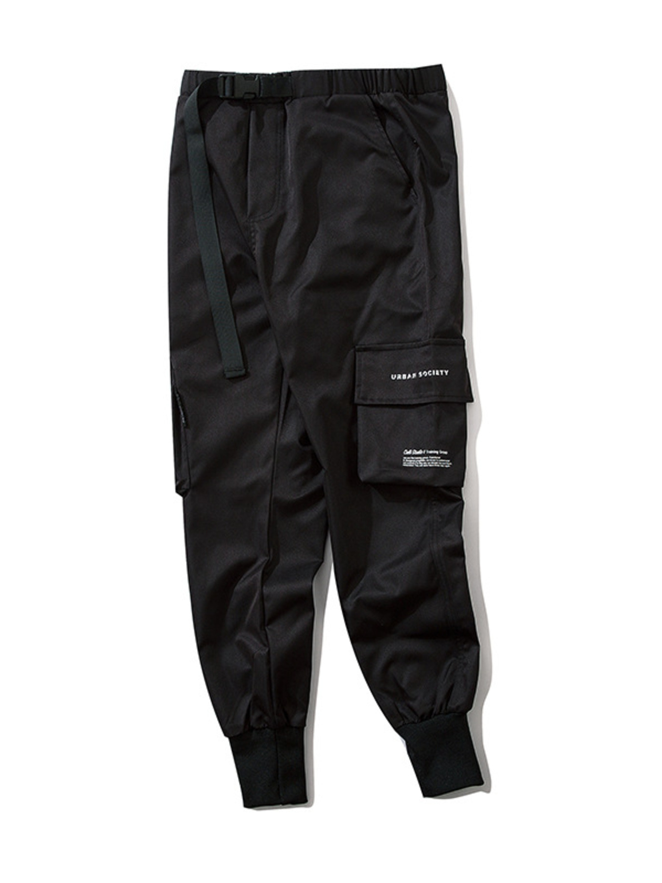 Men's Plus Size Casual Cargo Joggers with Elastic Cuffs