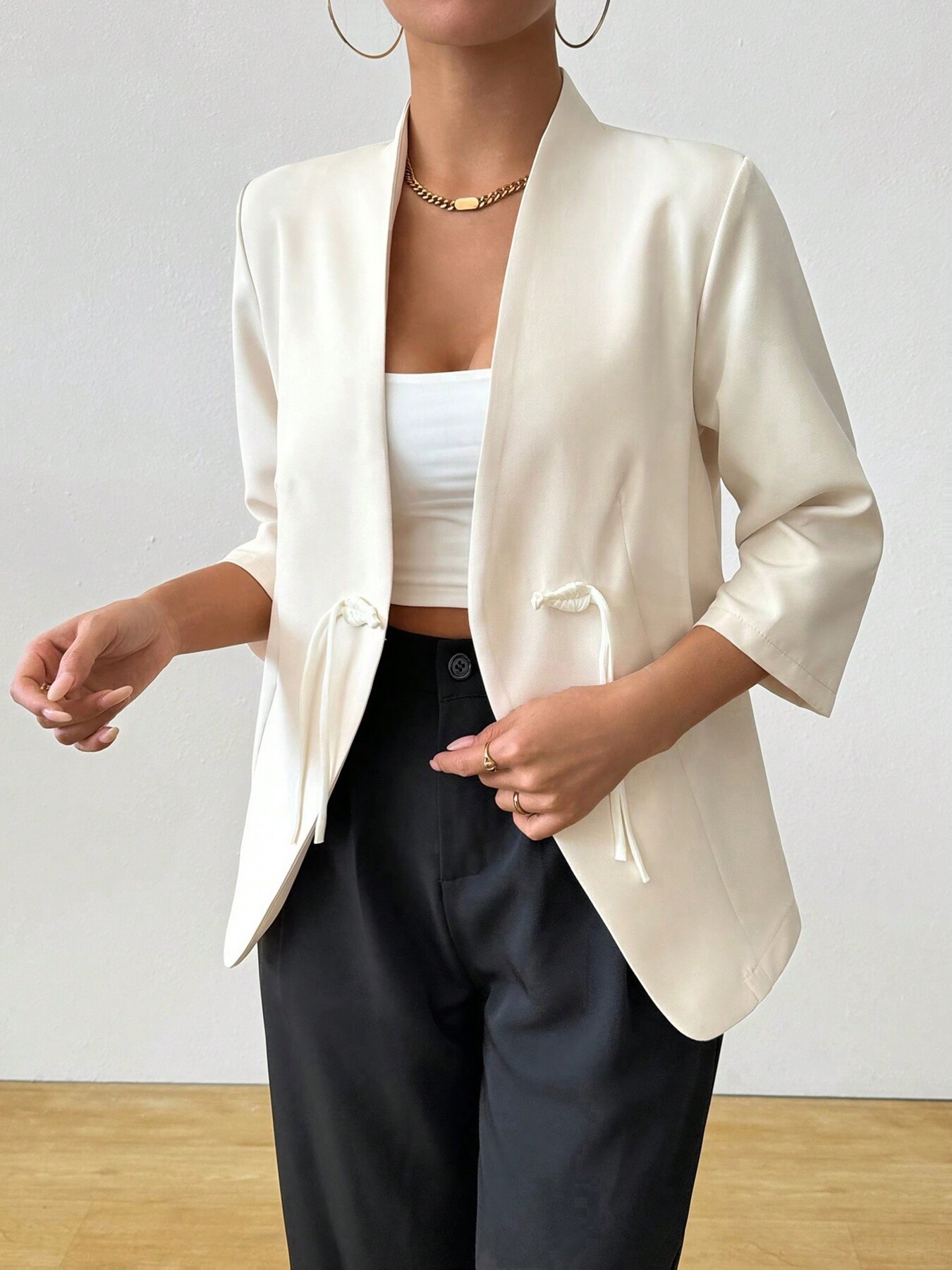Three-Quarter Sleeves Blazer