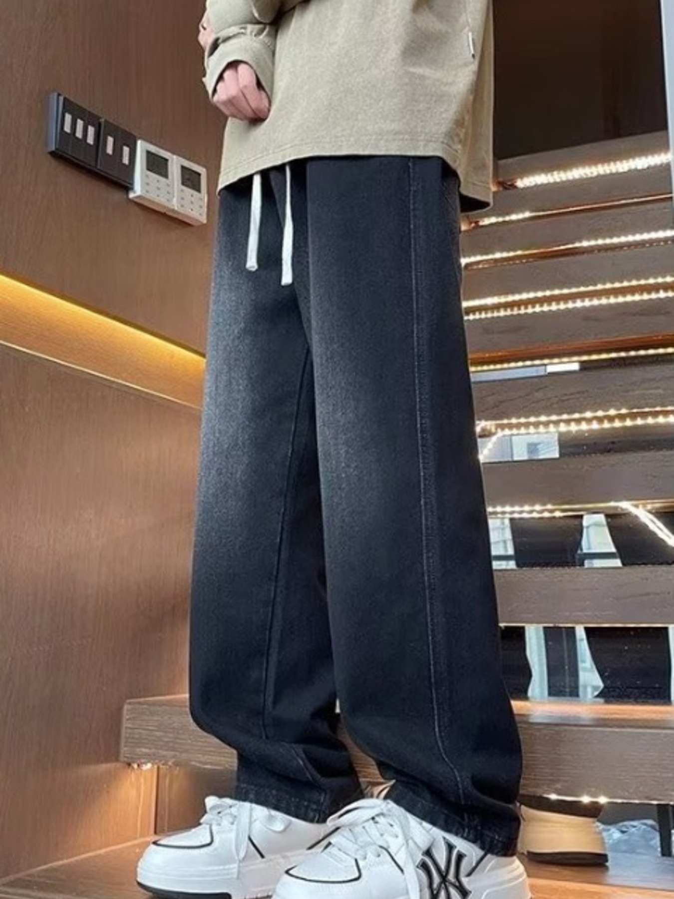 Men's Full Size Wash Loose Fit Jeans Plus Size