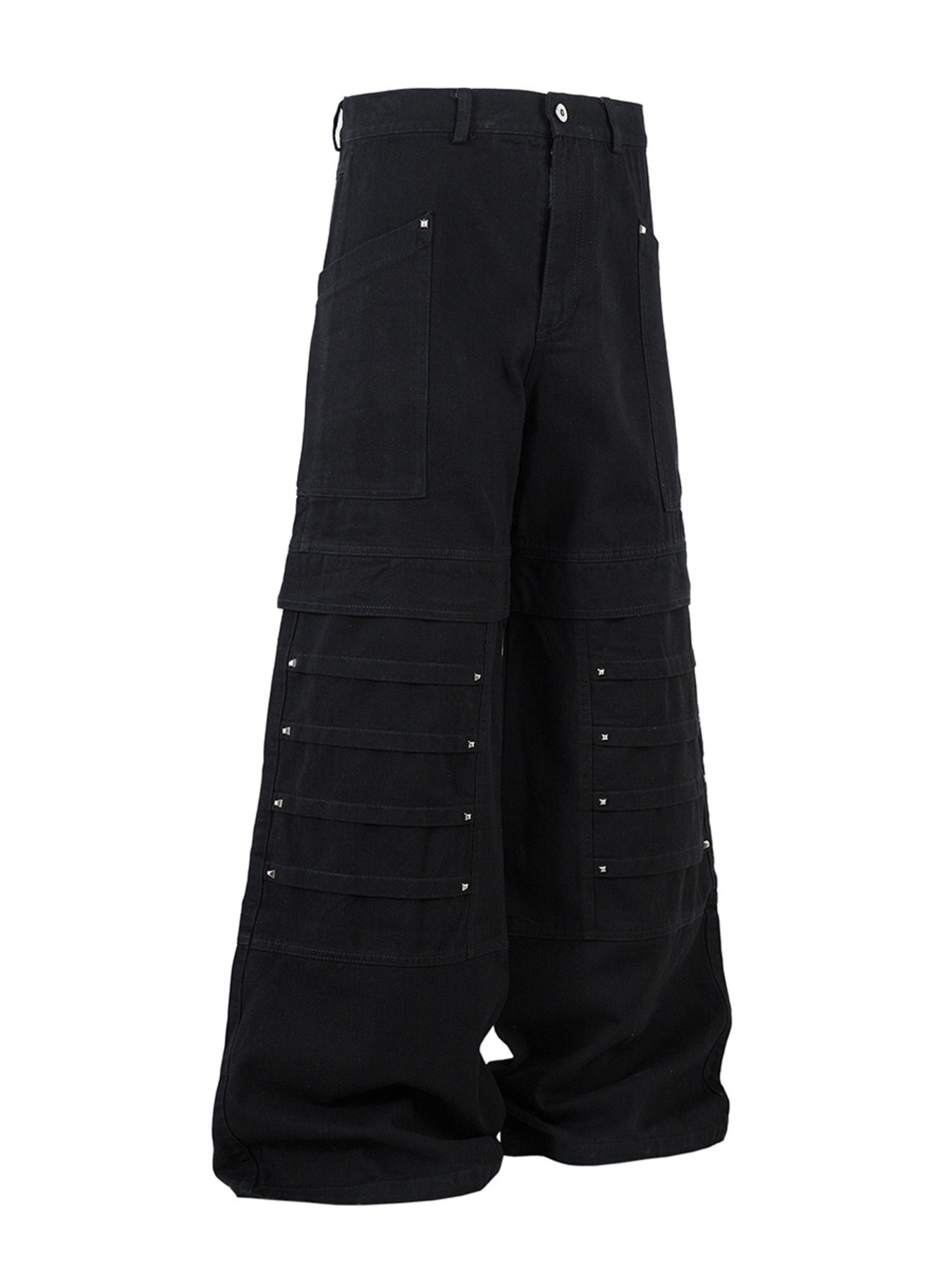 Men's Wide Leg Studded Jeans
