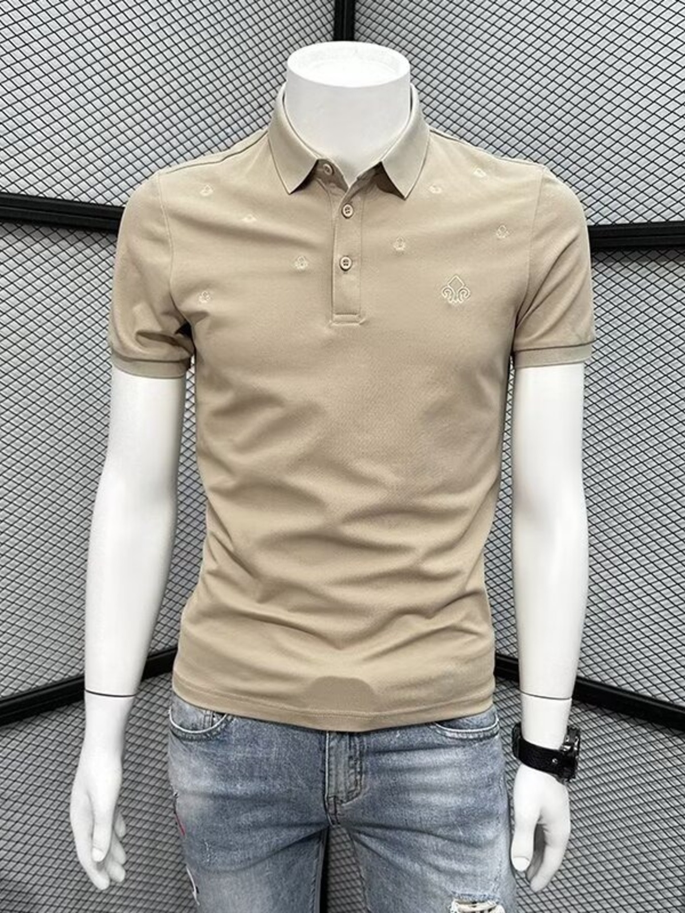 Men's Plus Size Button Detail Short Sleeve Polo
