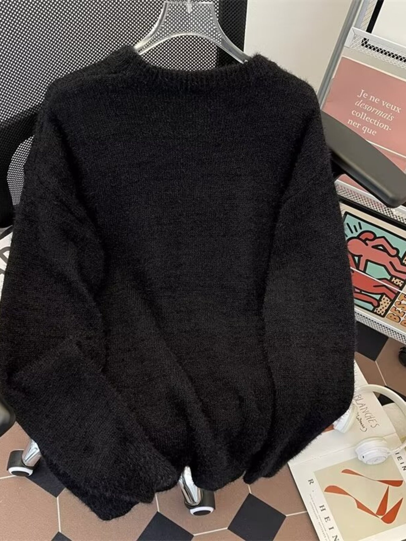 Men's Plus Size Cute Cat Pattern Knitted Pullover