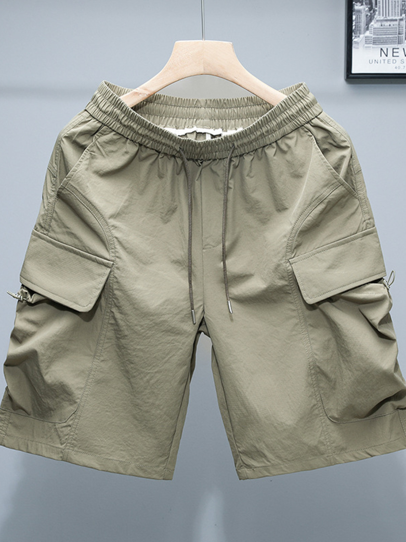 Men's Plus Size Drawstring Cargo Shorts