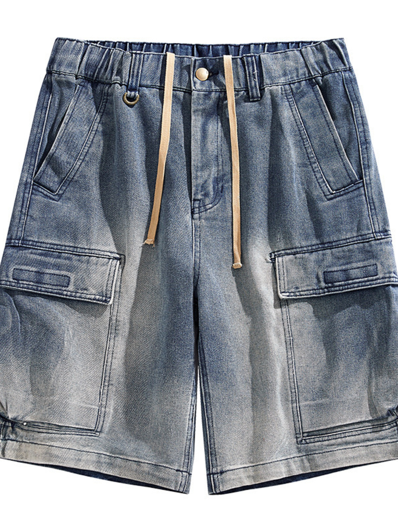 Men's Vintage Wash Cargo Demin Shorts