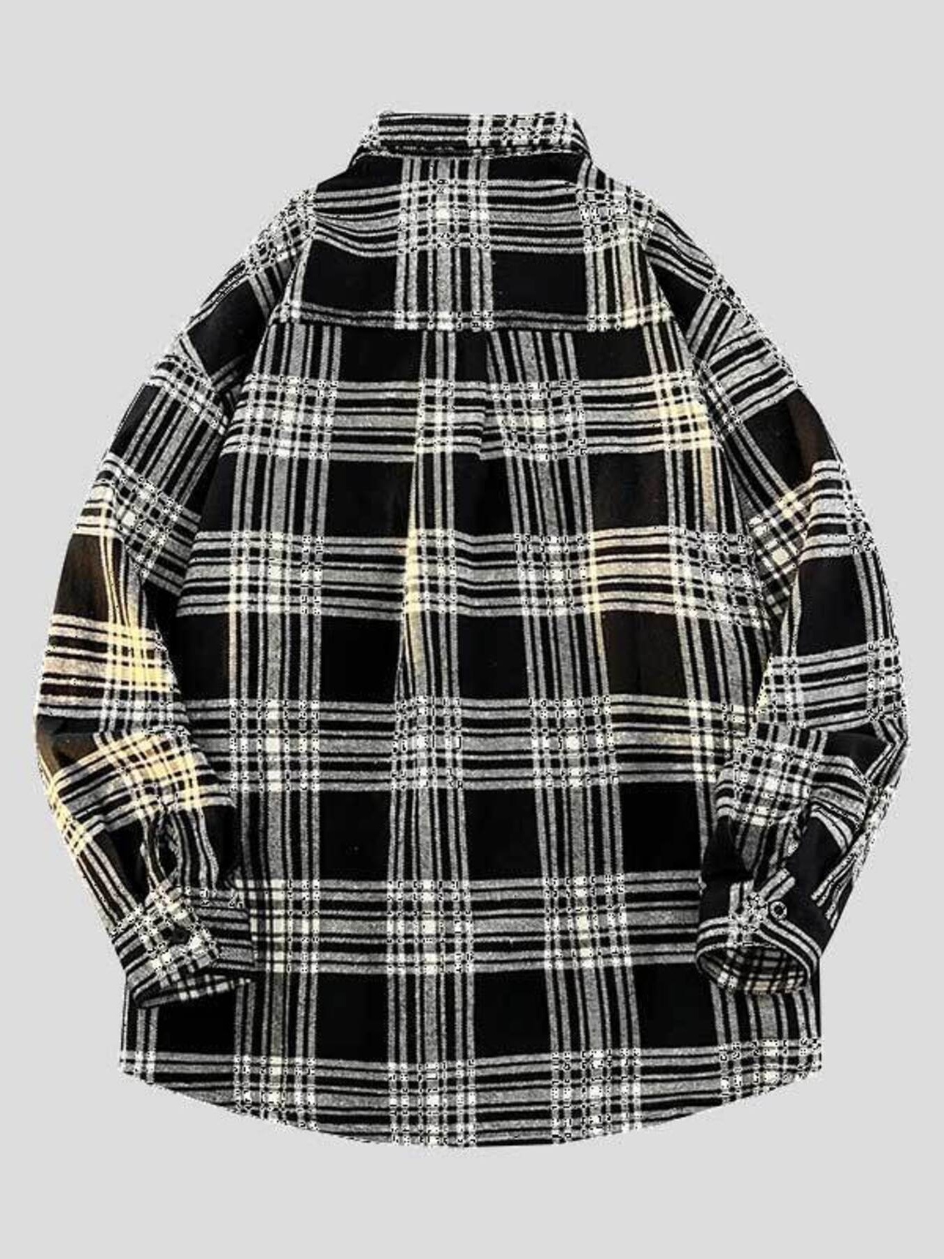 Men's Full Size Plaid Button Up Long Sleeve Shirt Plus Size