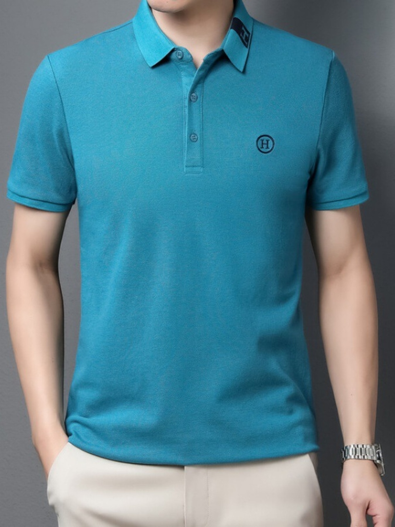 Men's Plus Size Classic Short Sleeve Polo Shirt