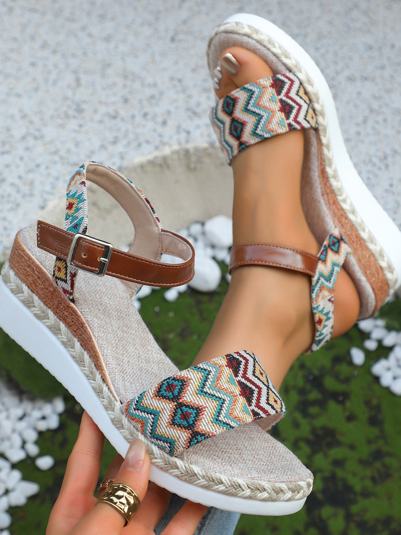 Open Toe Platform Wedge Sandals