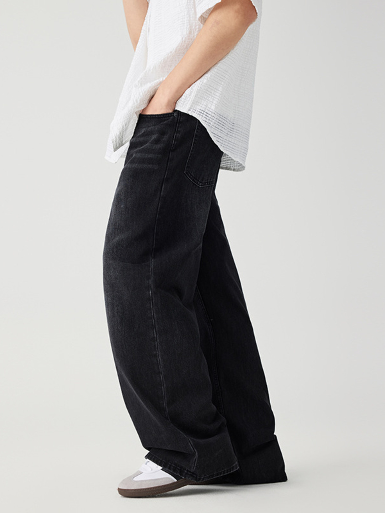 Men's Wide Leg Wash Jeans