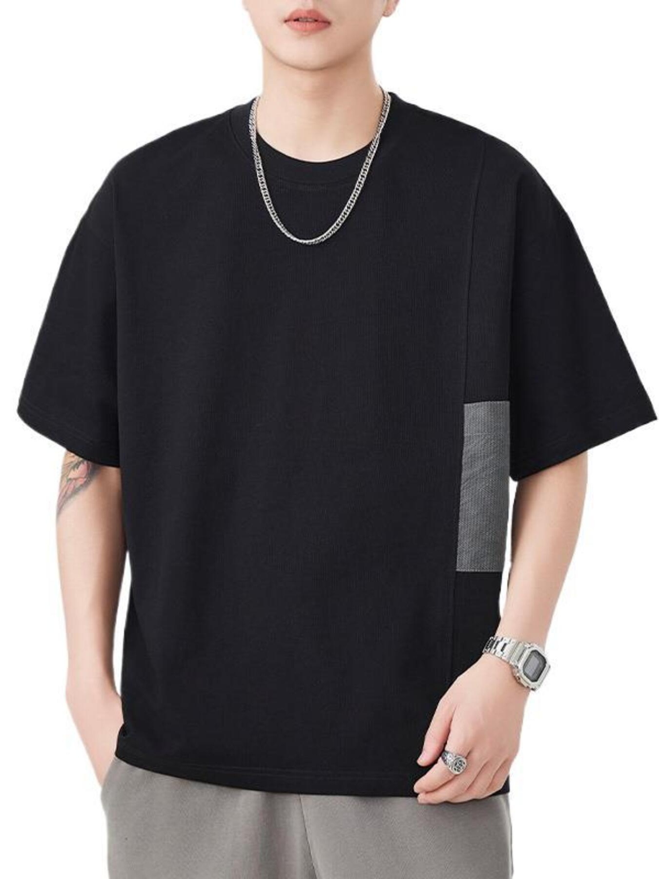 Men's Plus Size Round Neck Half Sleeve T-Shirt