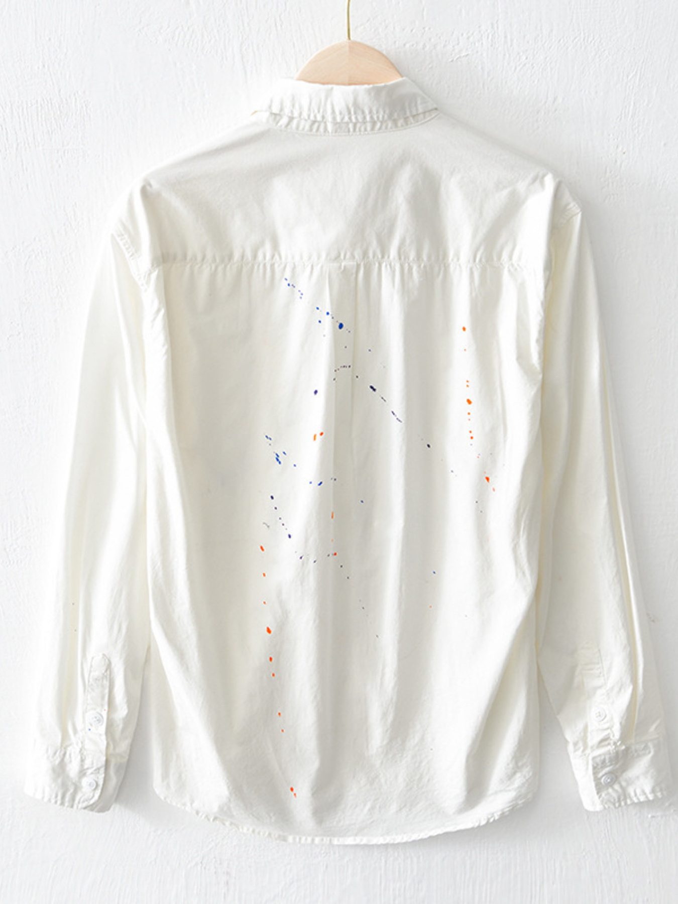 Men's Plus Size Paint Splatter Button Up Shirt