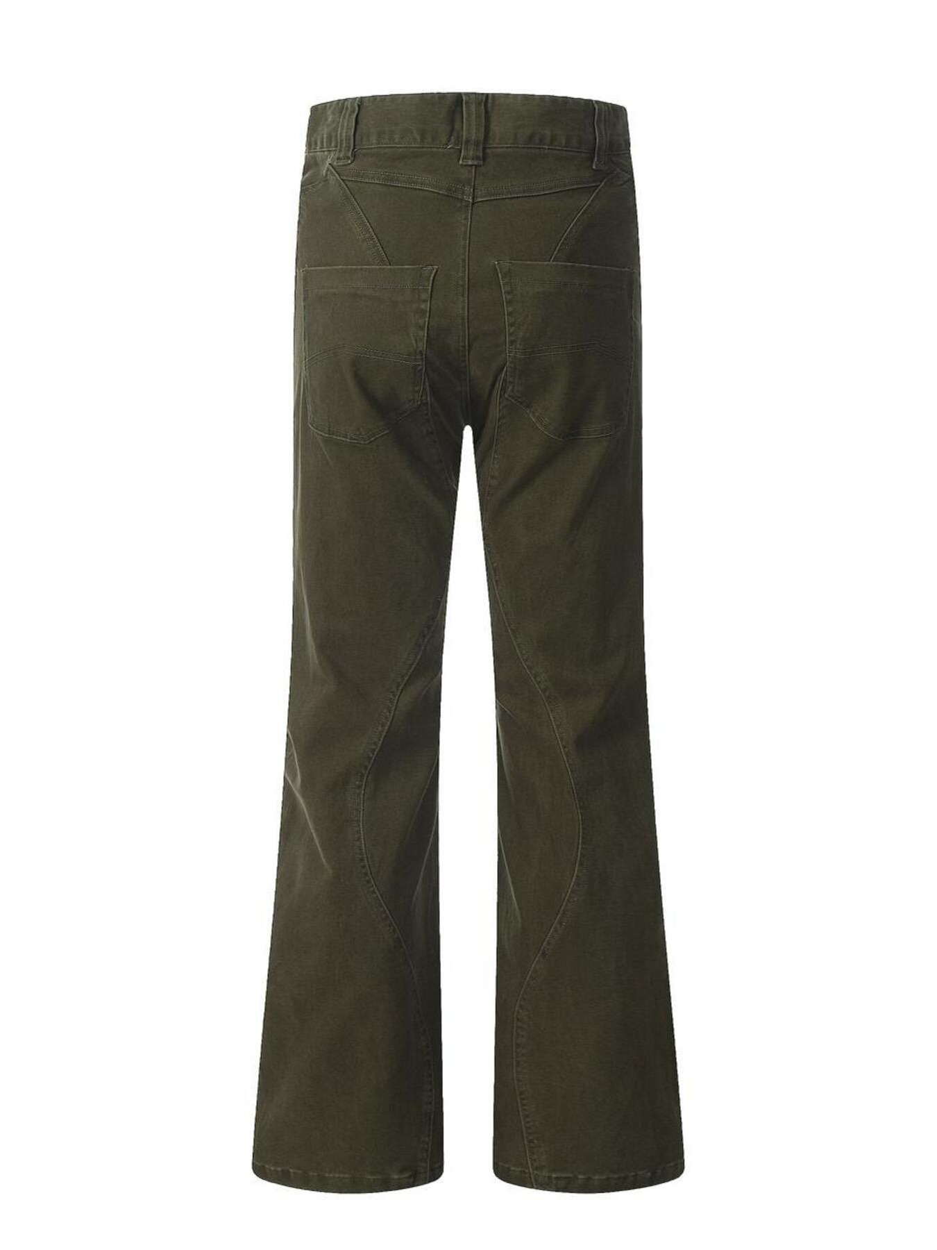 Men's Washed High Waist Flare Pants