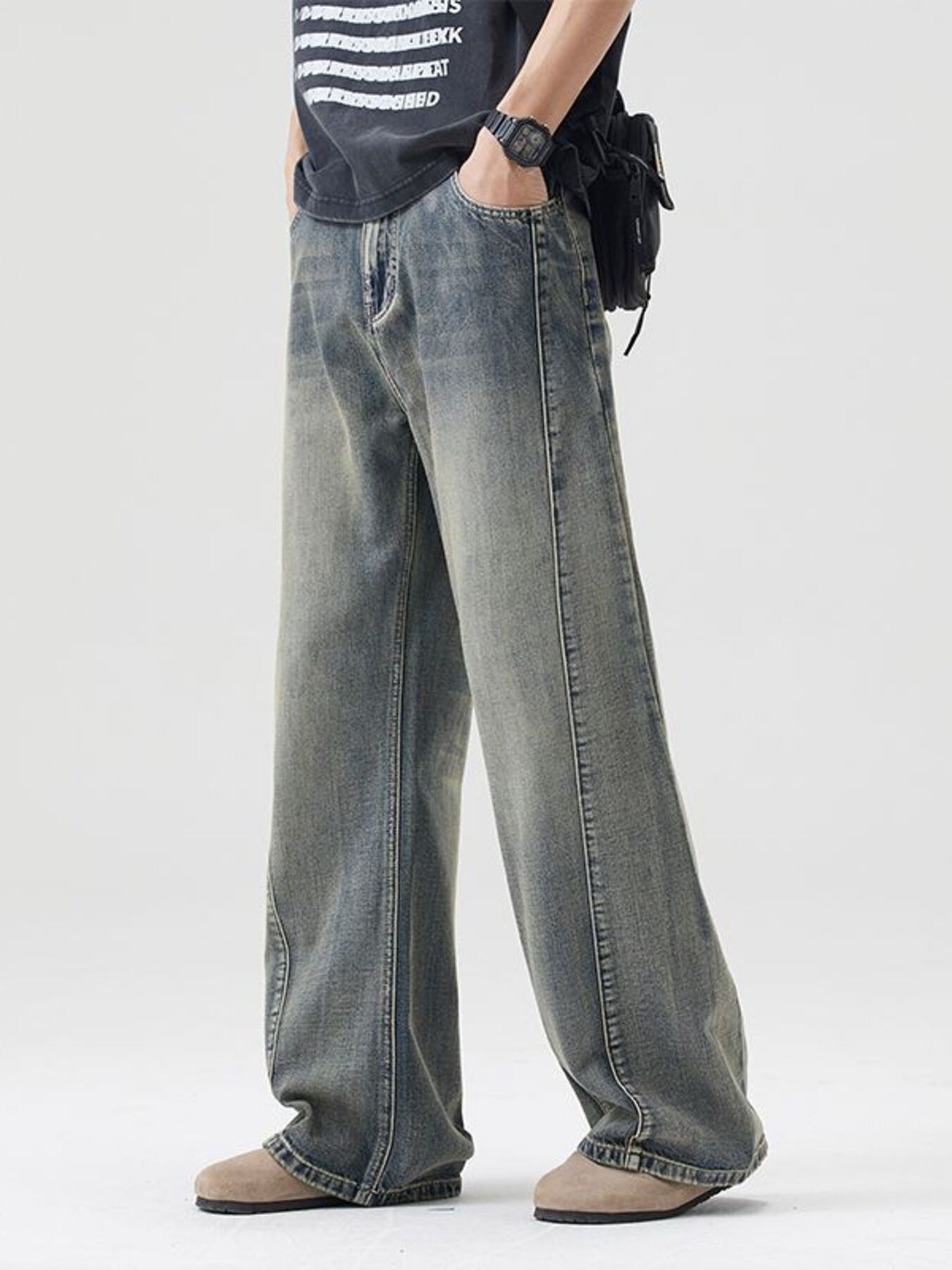 Men's Full Size Wide Leg Jeans Plus Size