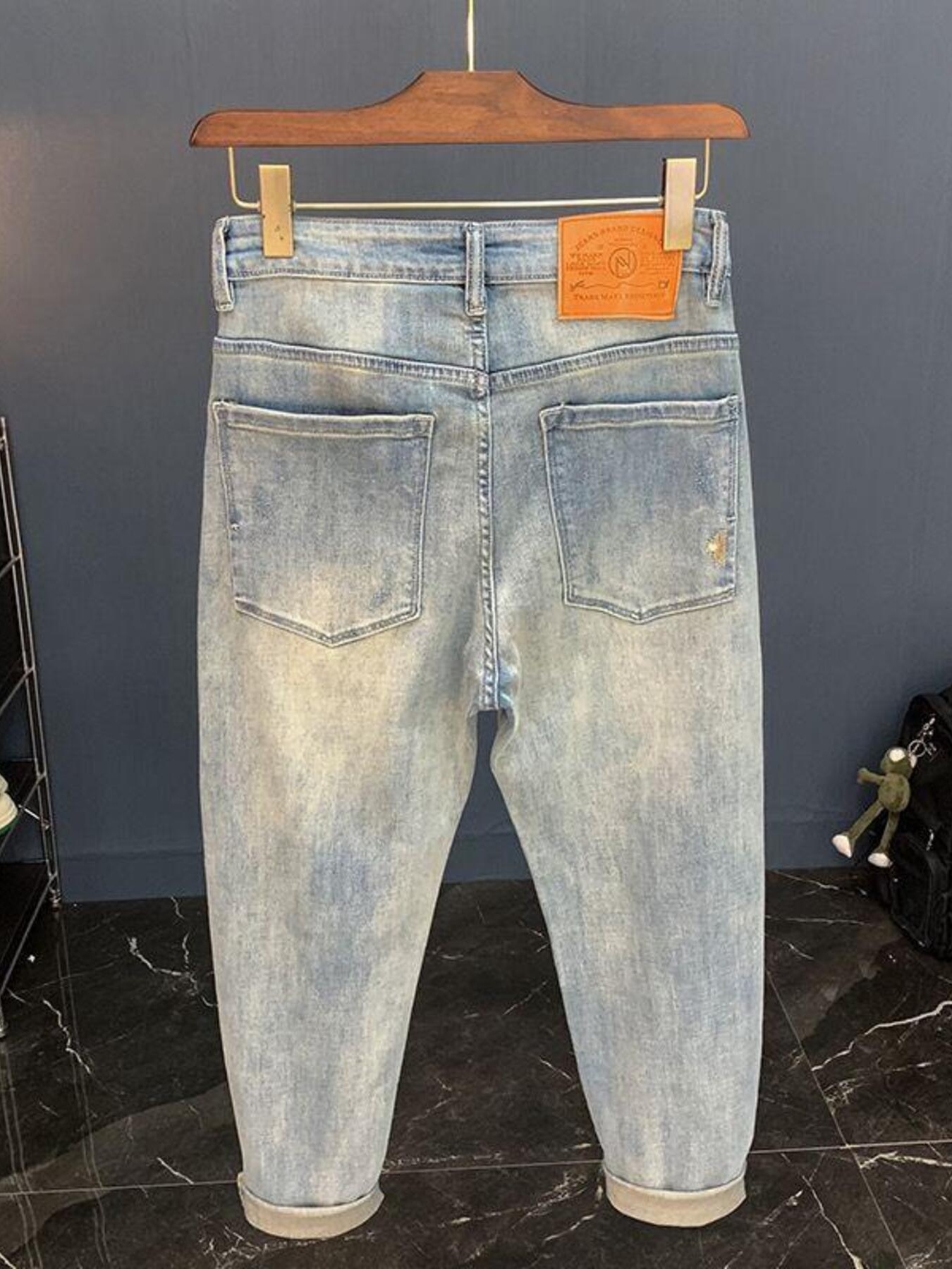 Men's Vintage Washed Distressed Boyfriend Jeans