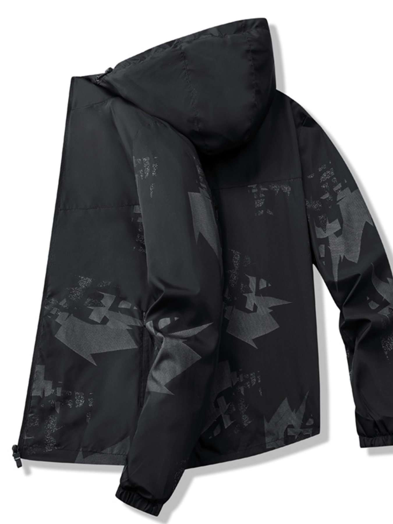 Men's Plus Size Lightweight Hooded Windbreaker Jacket