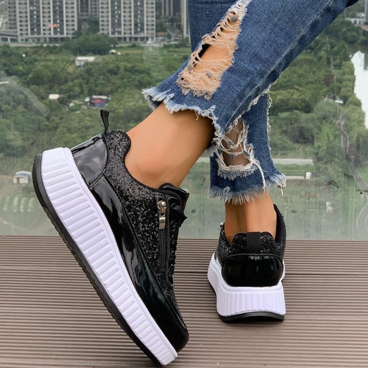 Lace Up Platform Sneakers