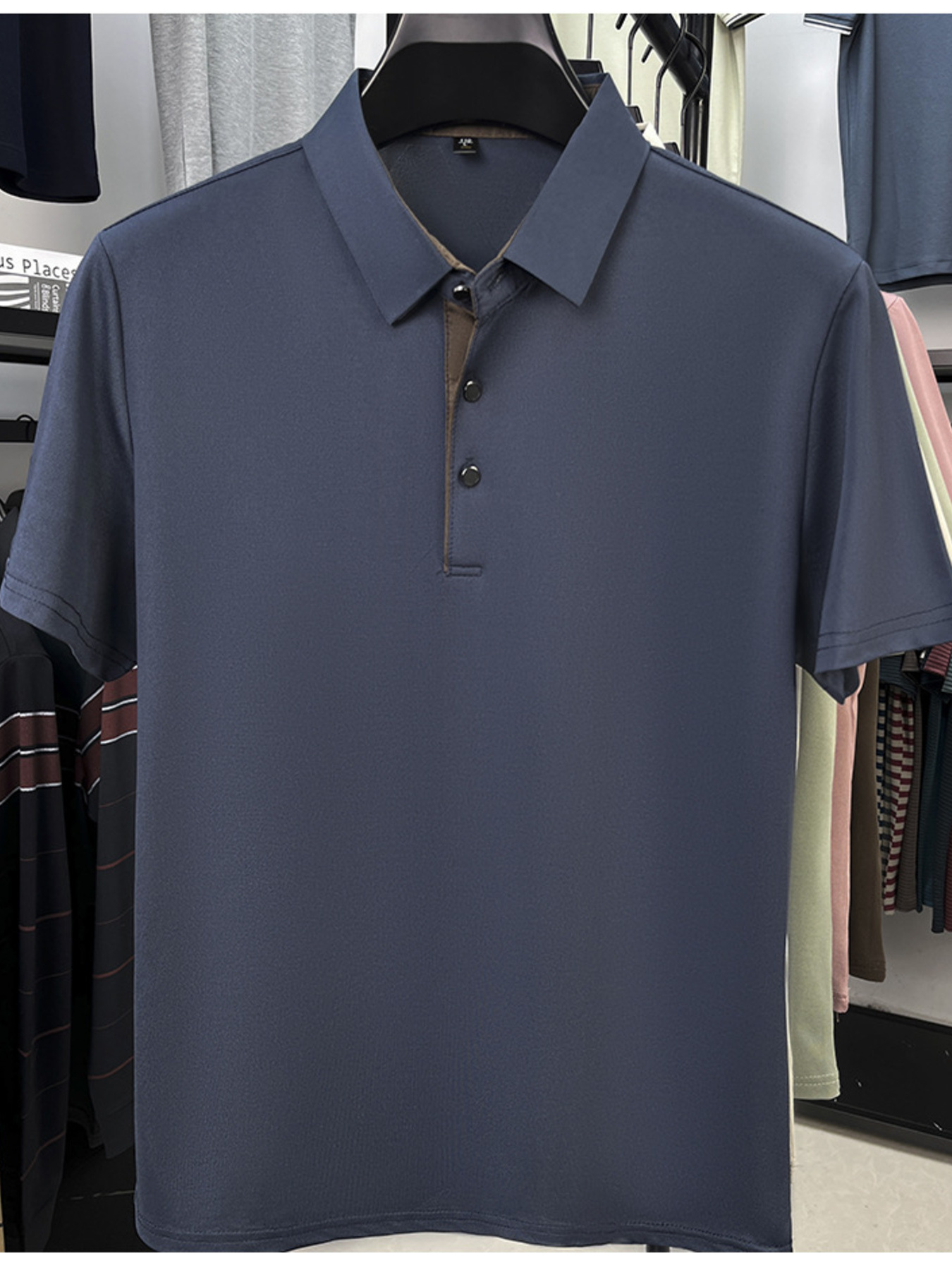 Men's Plus Size Button Detail Short Sleeve Polo