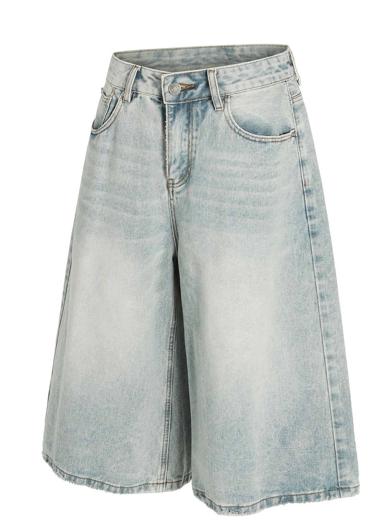 Men's Wash Wide Leg Denim Shorts