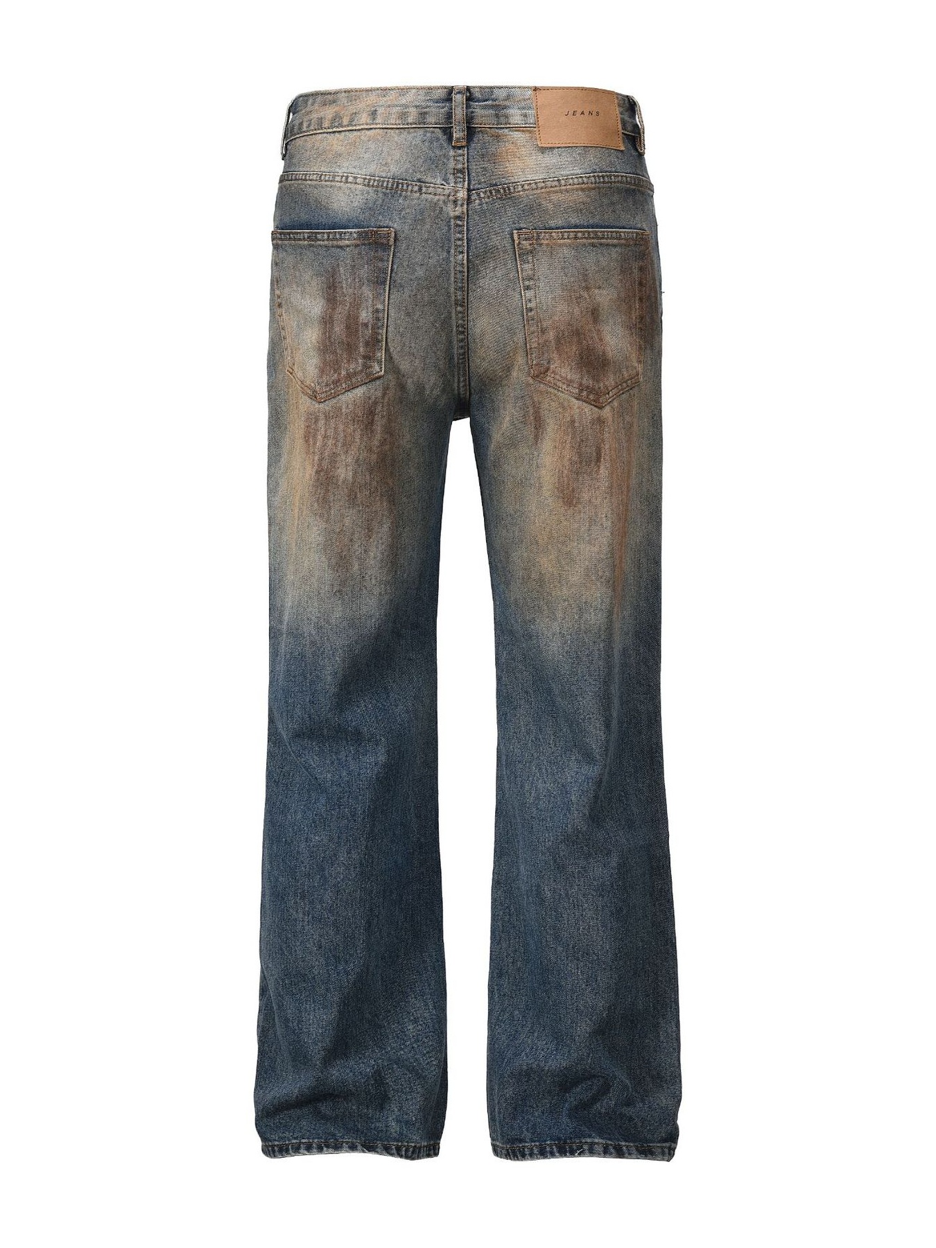 Men's Distressed Bleached Loose Fit Jeans