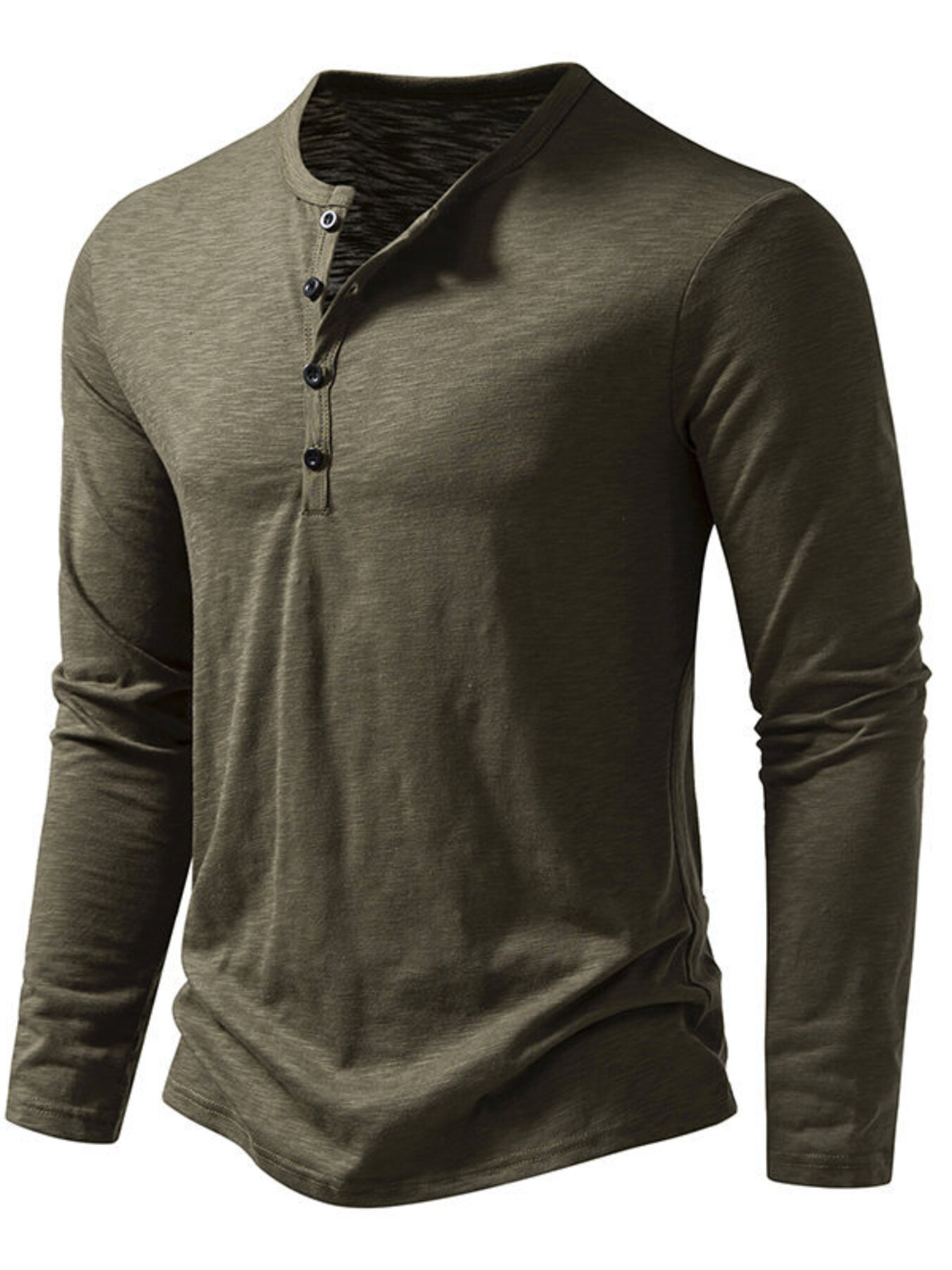 Men's Button Detail Long Sleeve T-Shirt