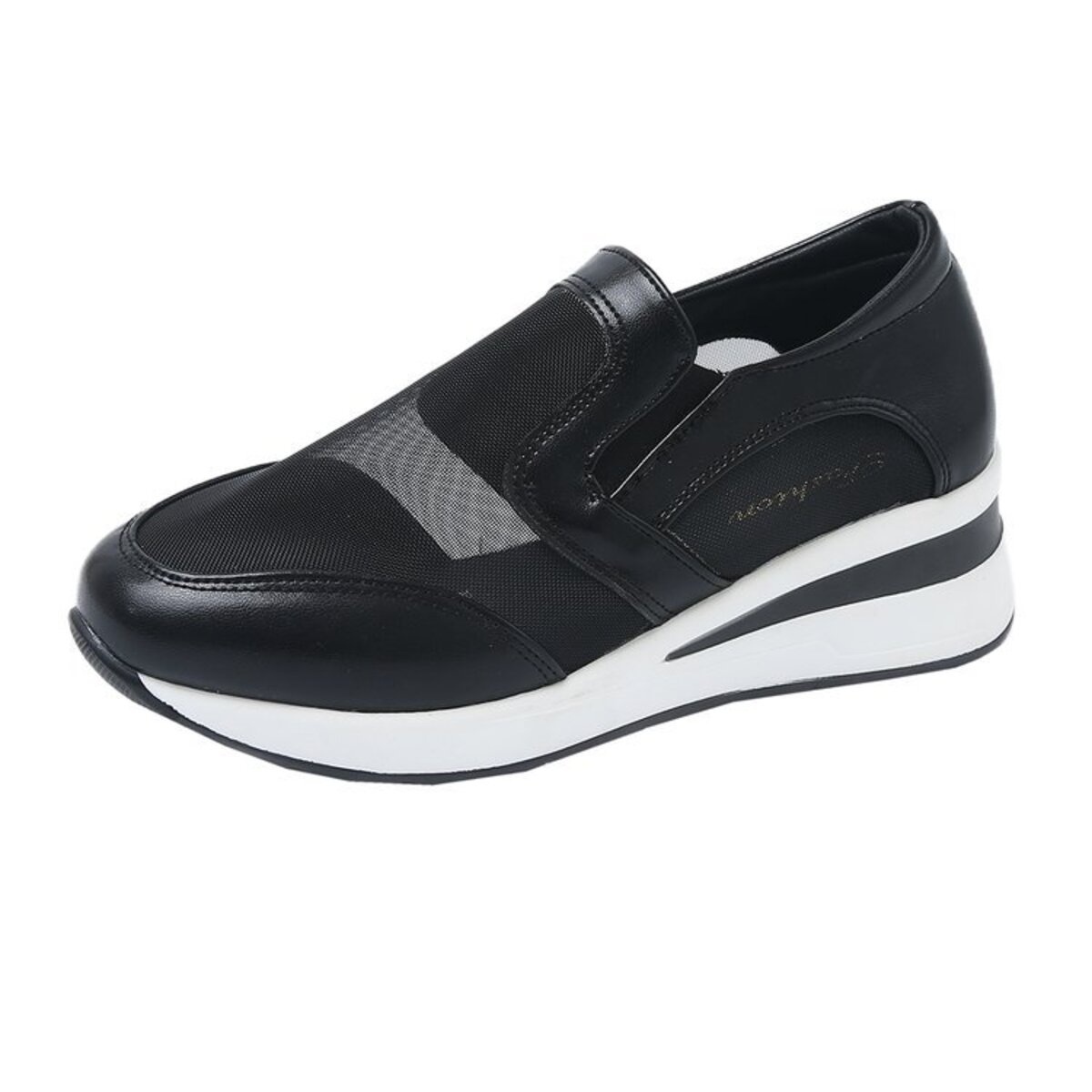 Round Toe Wedge Sneakers