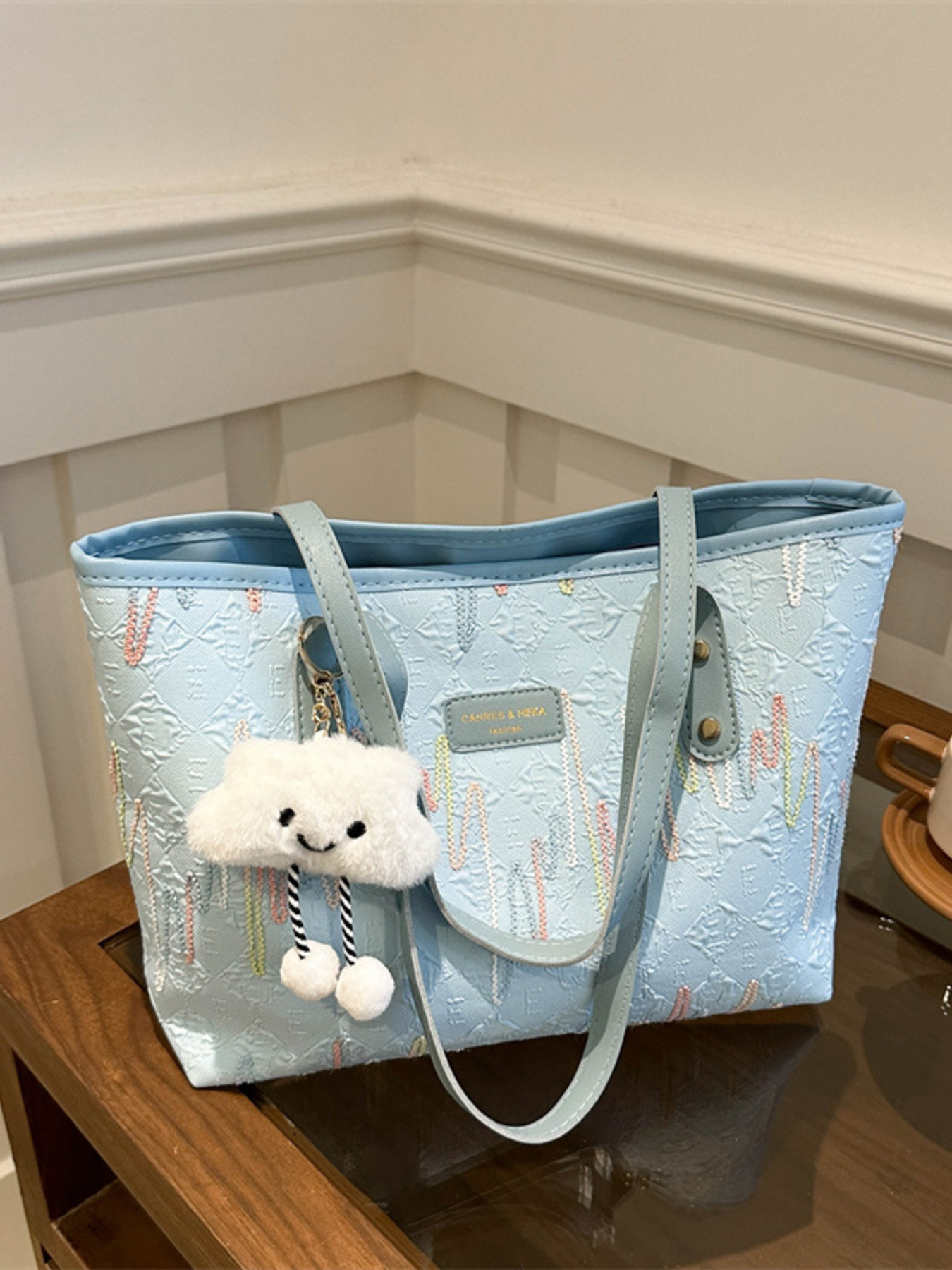 Embossed Pattern Shoulder Bag