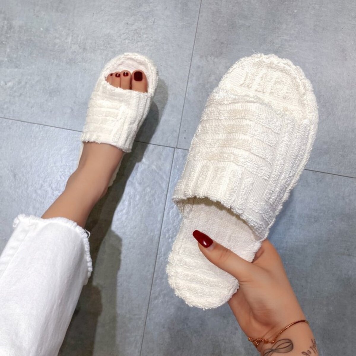 Open Toe Platform Slippers