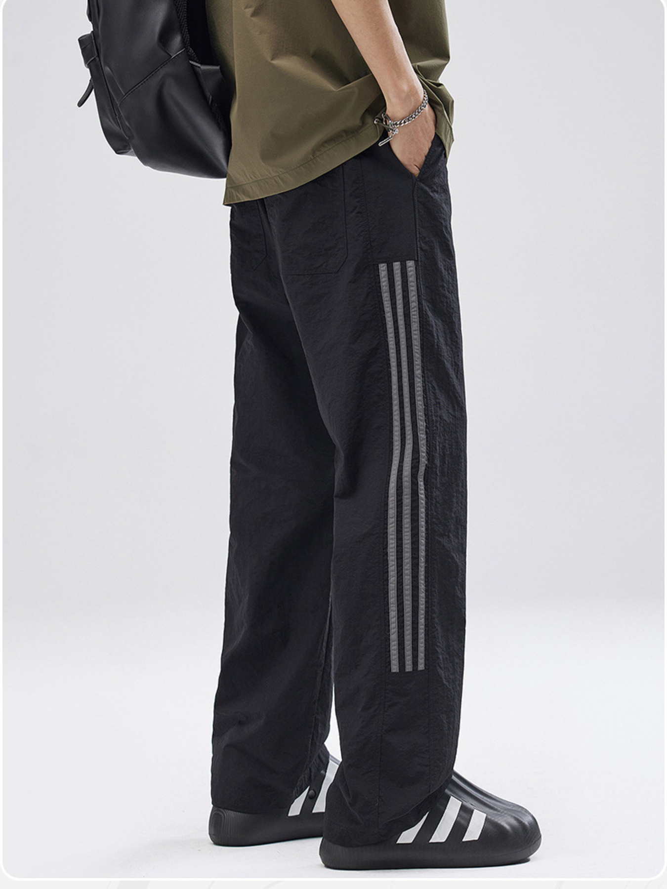 Men's Full Size Striped Wide Leg Pants Plus Size