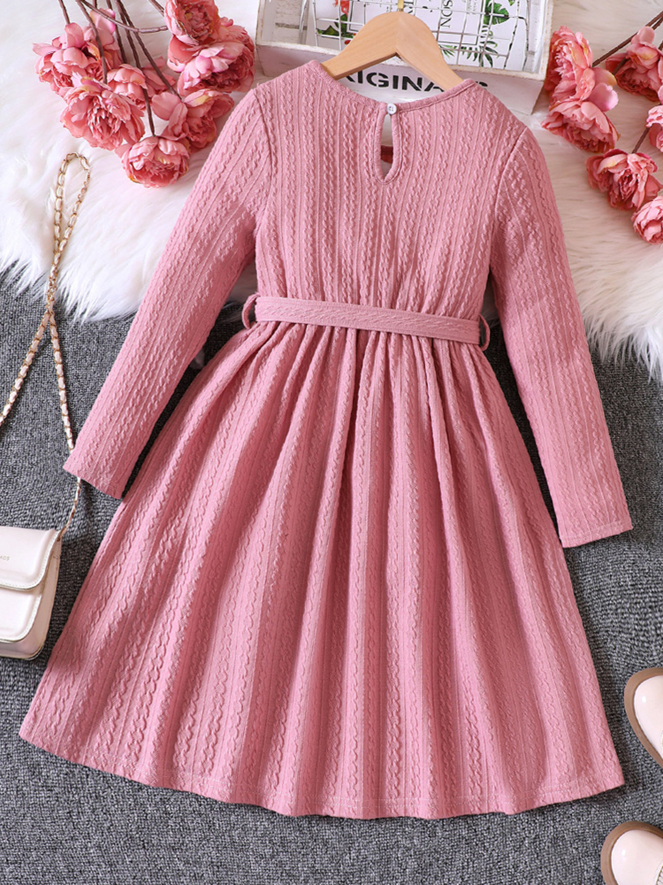 Children's Ruffled Trim Button Front Dress