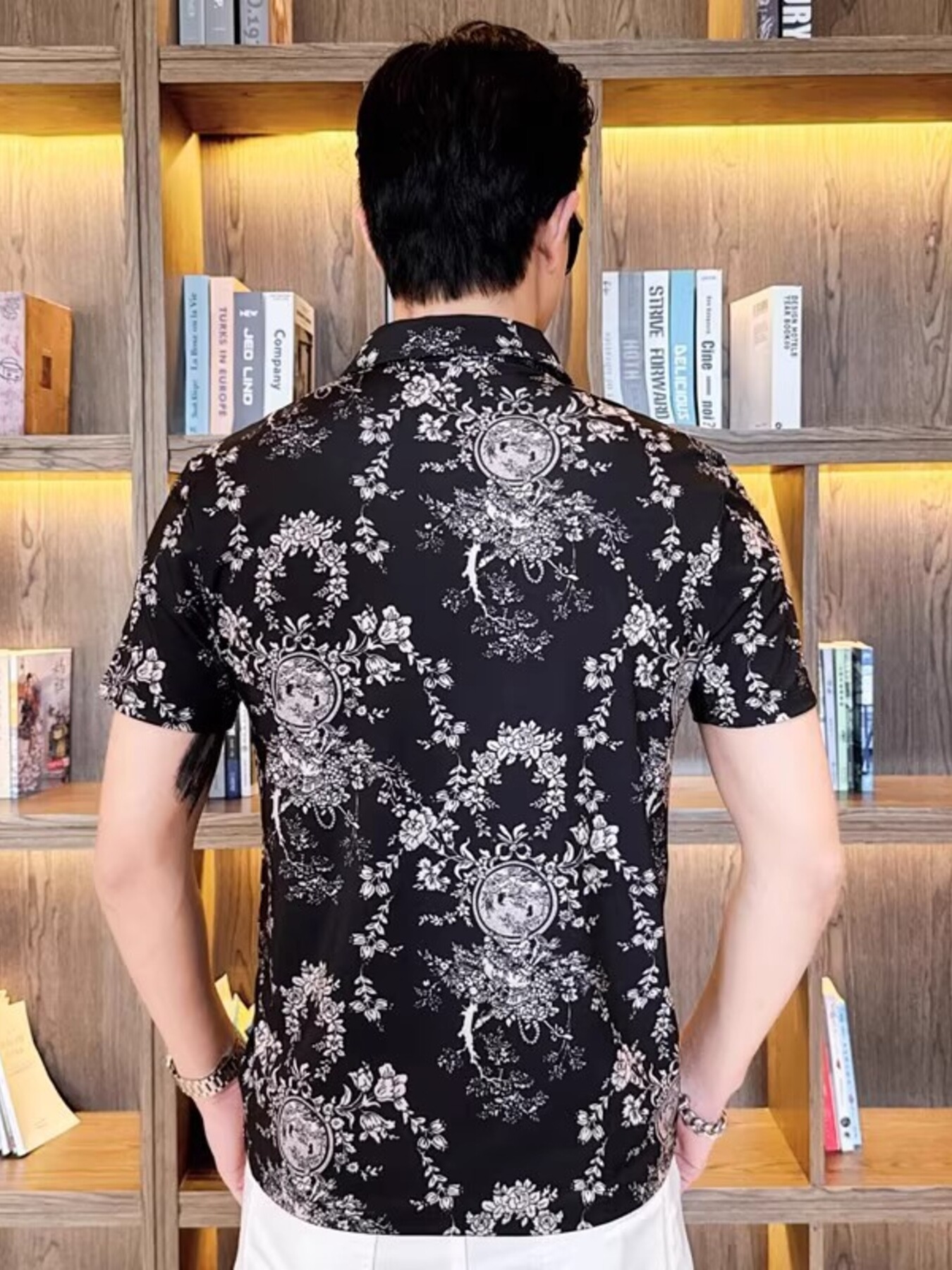 Men's Full Size Printed Short Sleeve Polo Plus Size