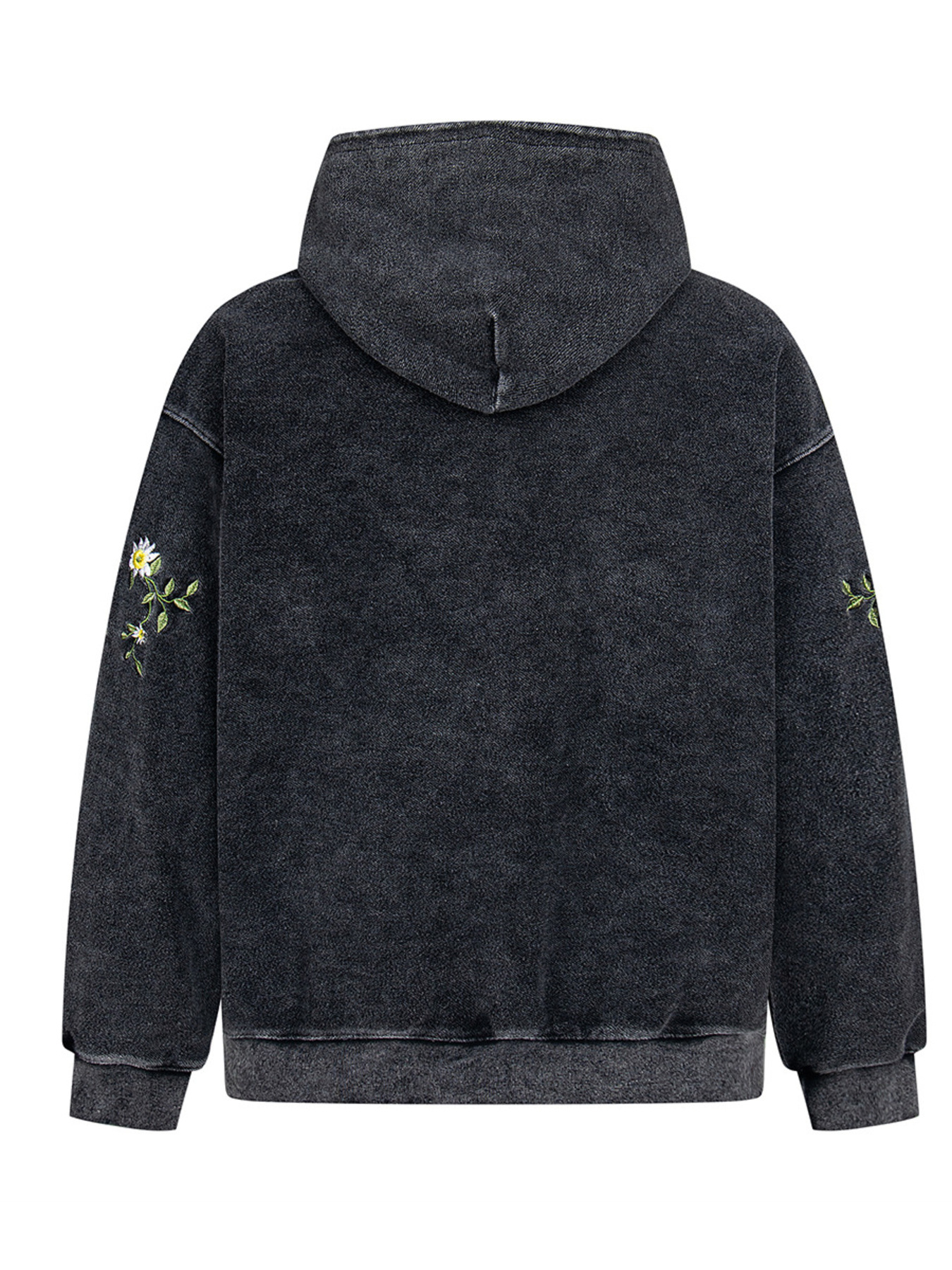 Men's Floral Embroidered Washed Hoodie