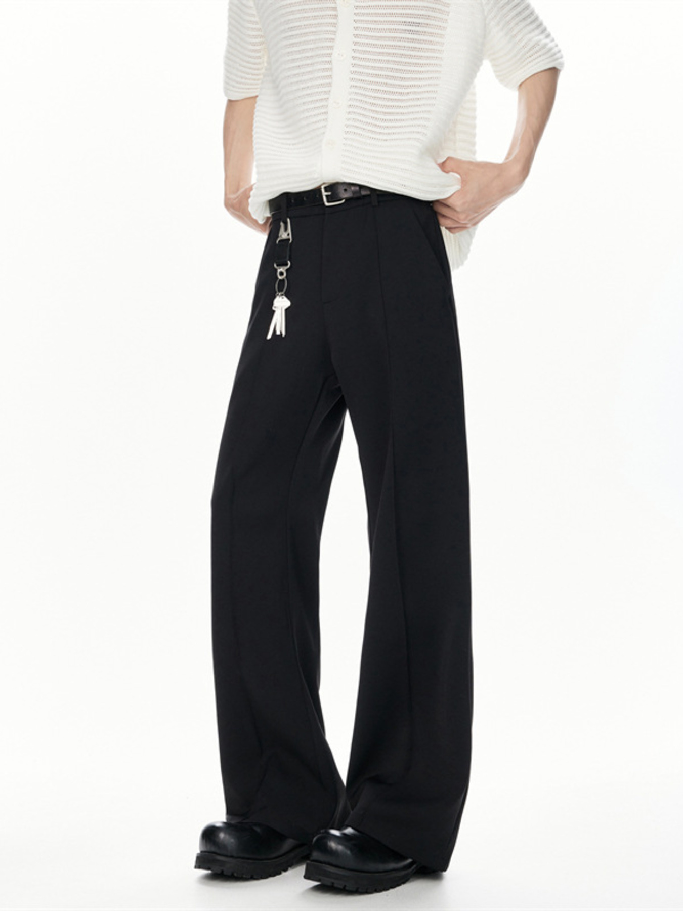 Men's Full Size High-Waisted Wide-Leg Pants Plus Size