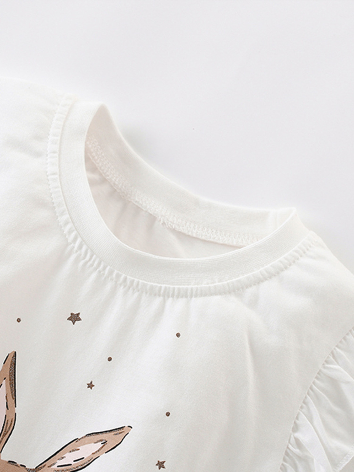 Children's Bunny Graphic Ruffle Sleeve T-Shirt