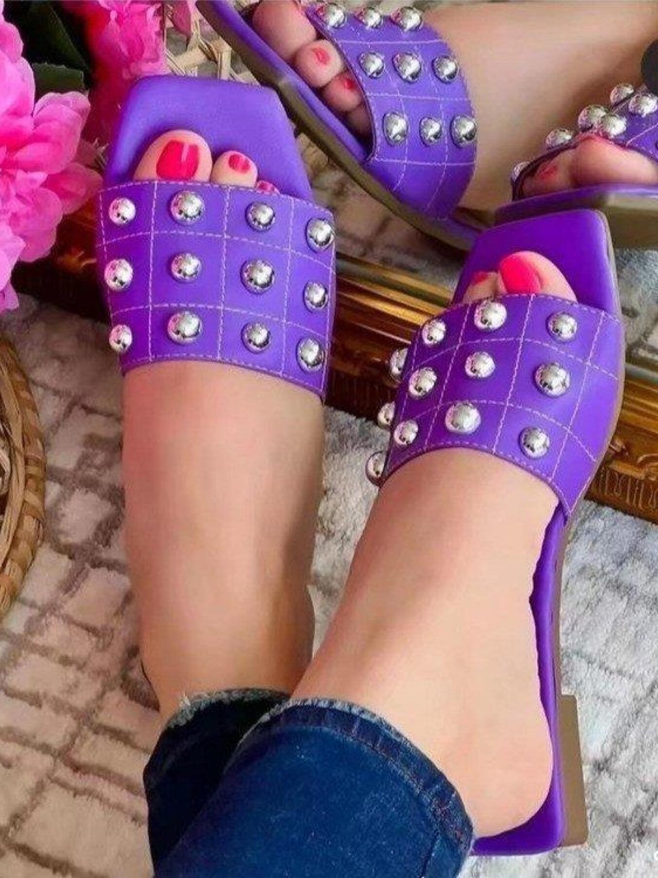 Studded Open Toe Sandals