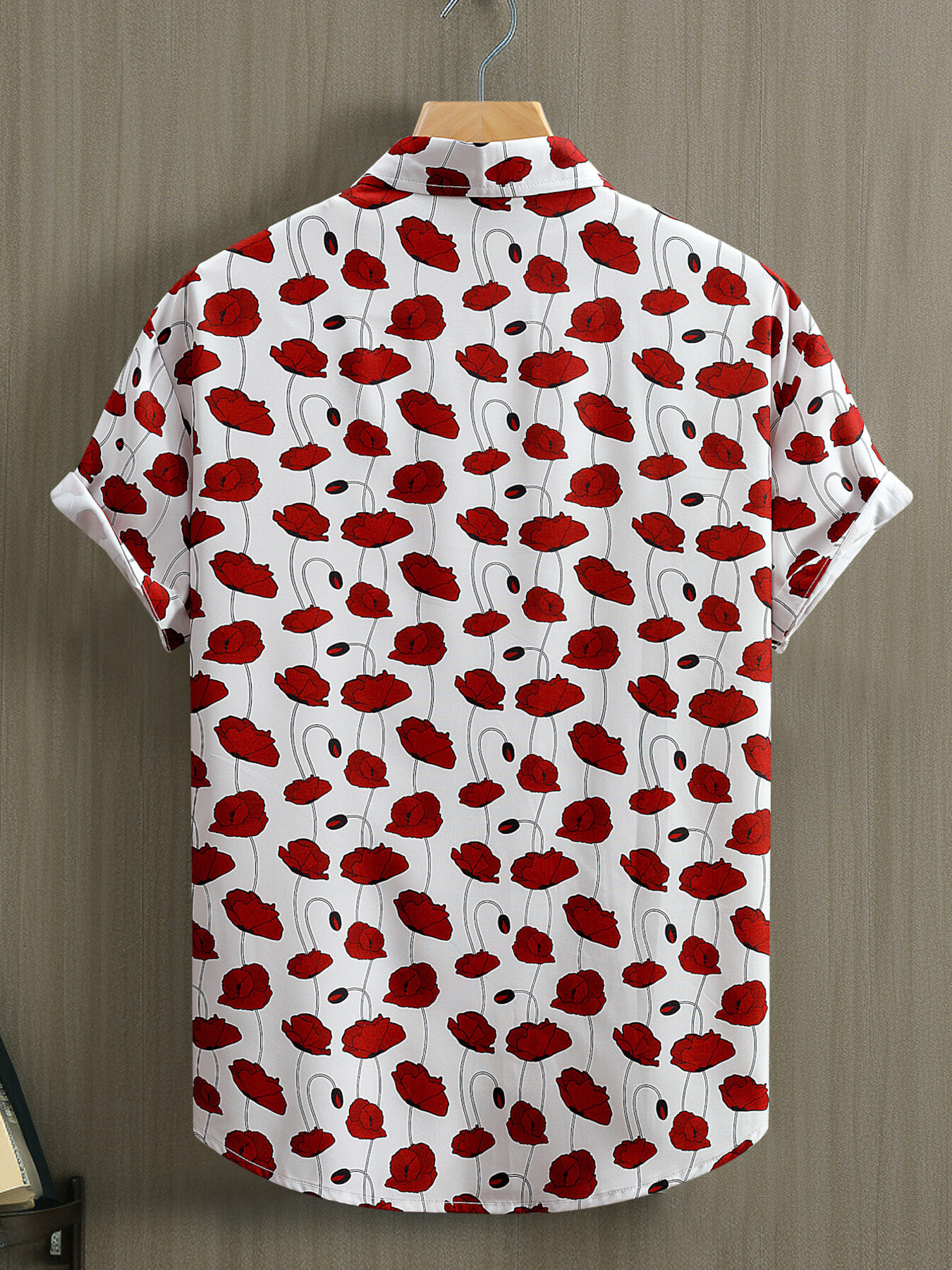 Men's Floral Button Up Short Sleeve Shirt