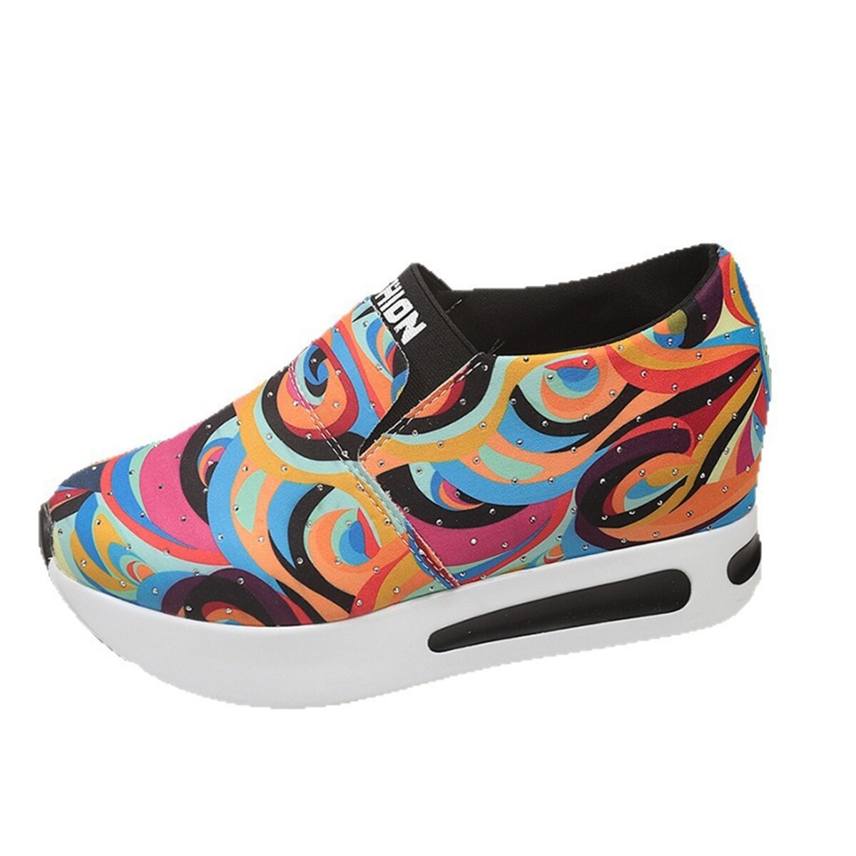 Colorful Abstract Pattern Platform Sneakers