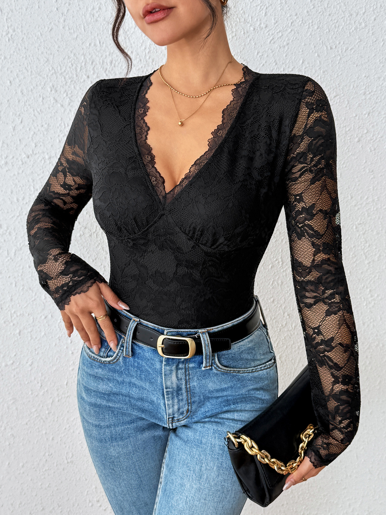 Lace Long Sleeve Bodysuit