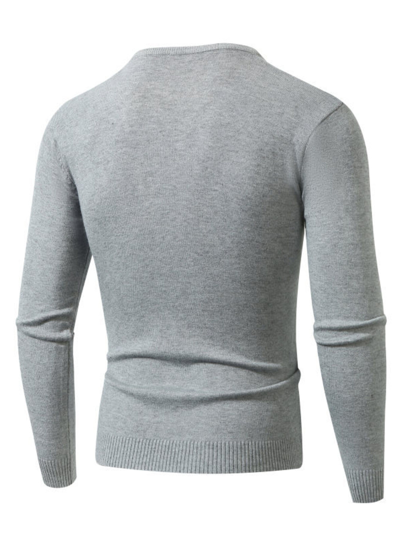 Men's Plus Size Ribbed Hem Long Sleeve Sweater
