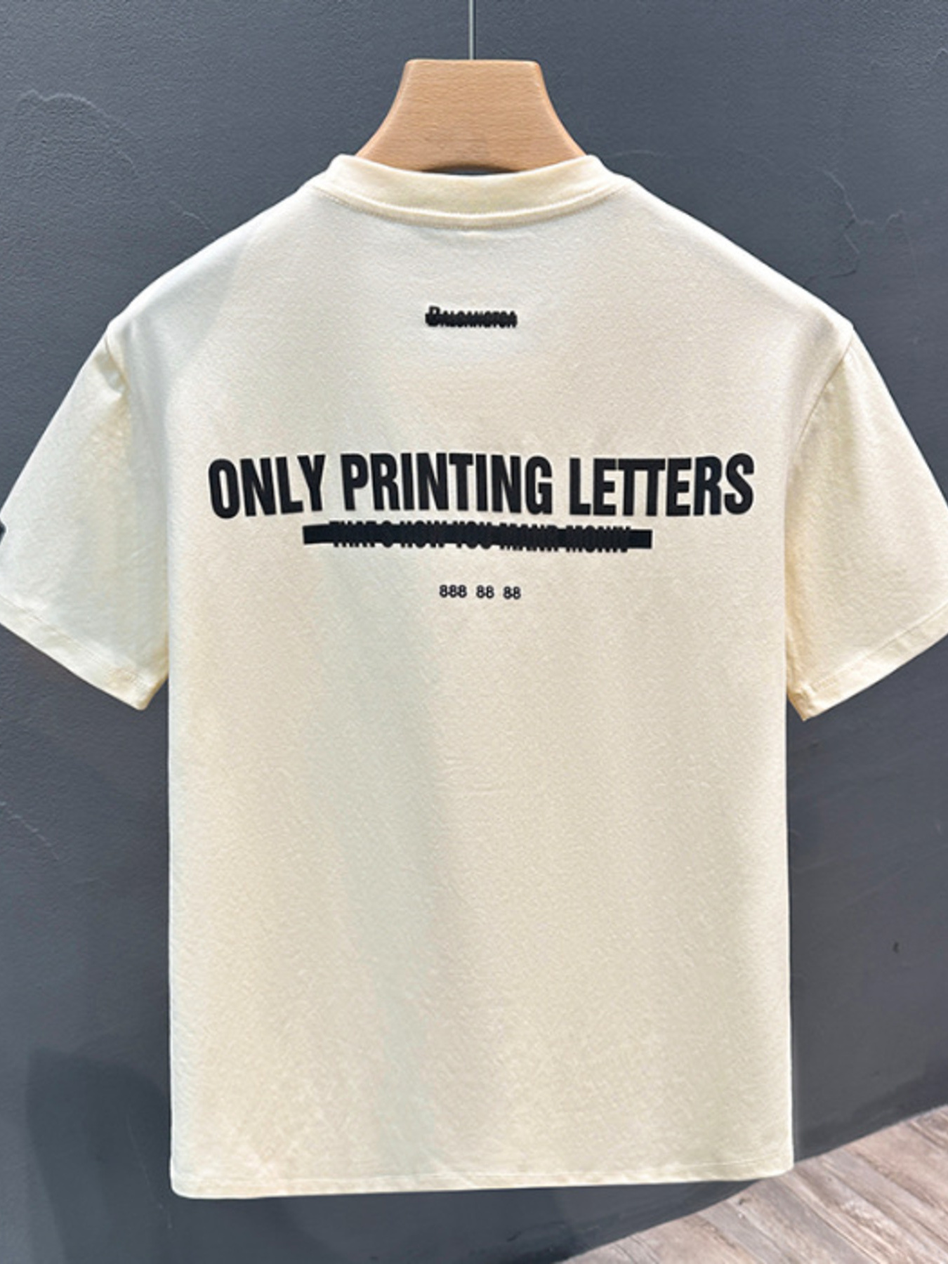 Men's Full Size Letter Round Neck Short Sleeve T-Shirt Plus Size