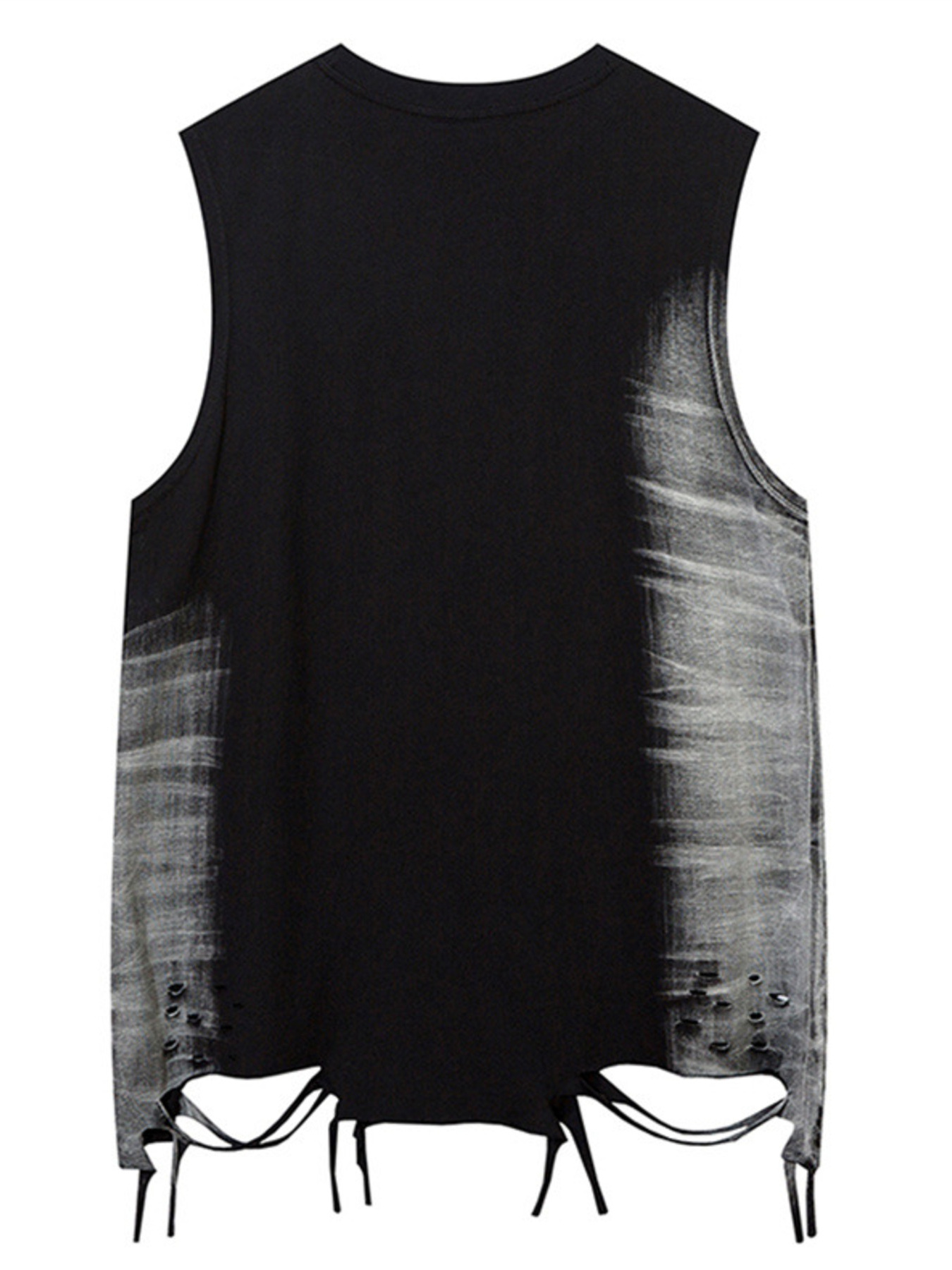 Men's Washed Distressed V-Neck Tank