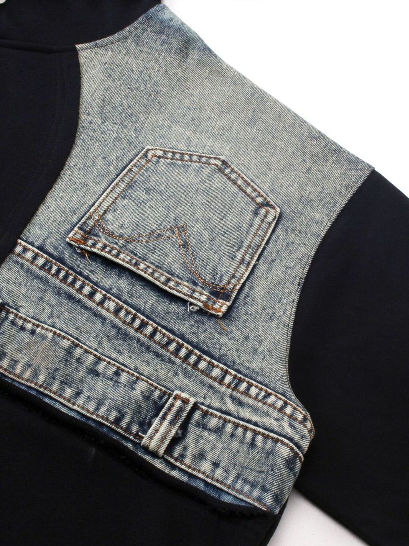 Men's Long Sleeve Patchwork Hoodie