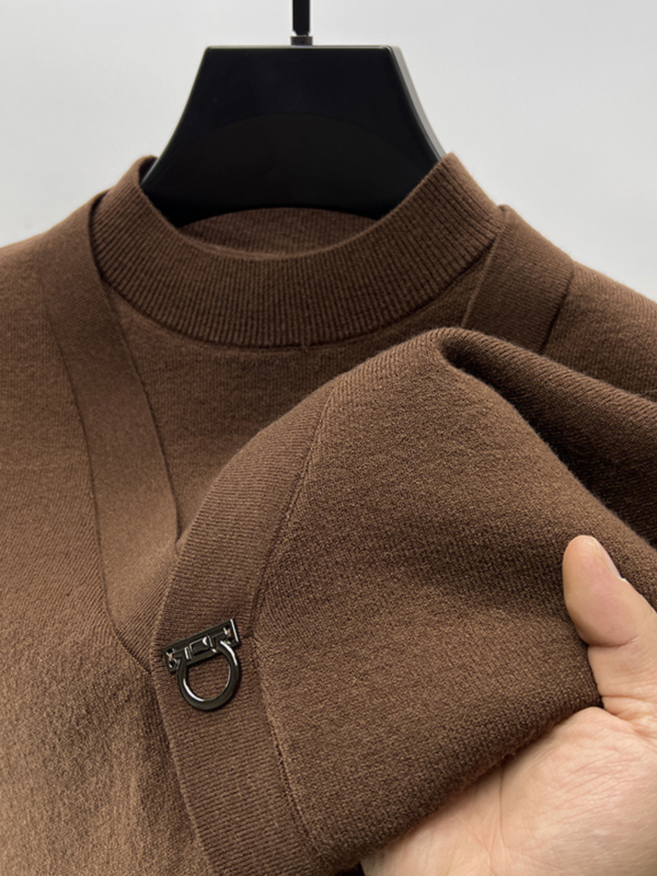 Men's Plus Size Long Sleeve Relaxed Fit Sweater