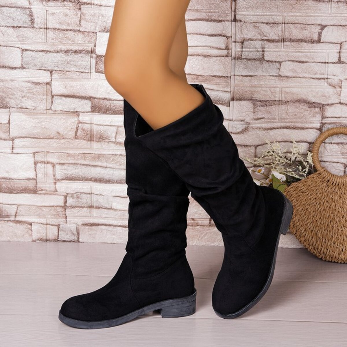 Round Toe Block Heels Boots
