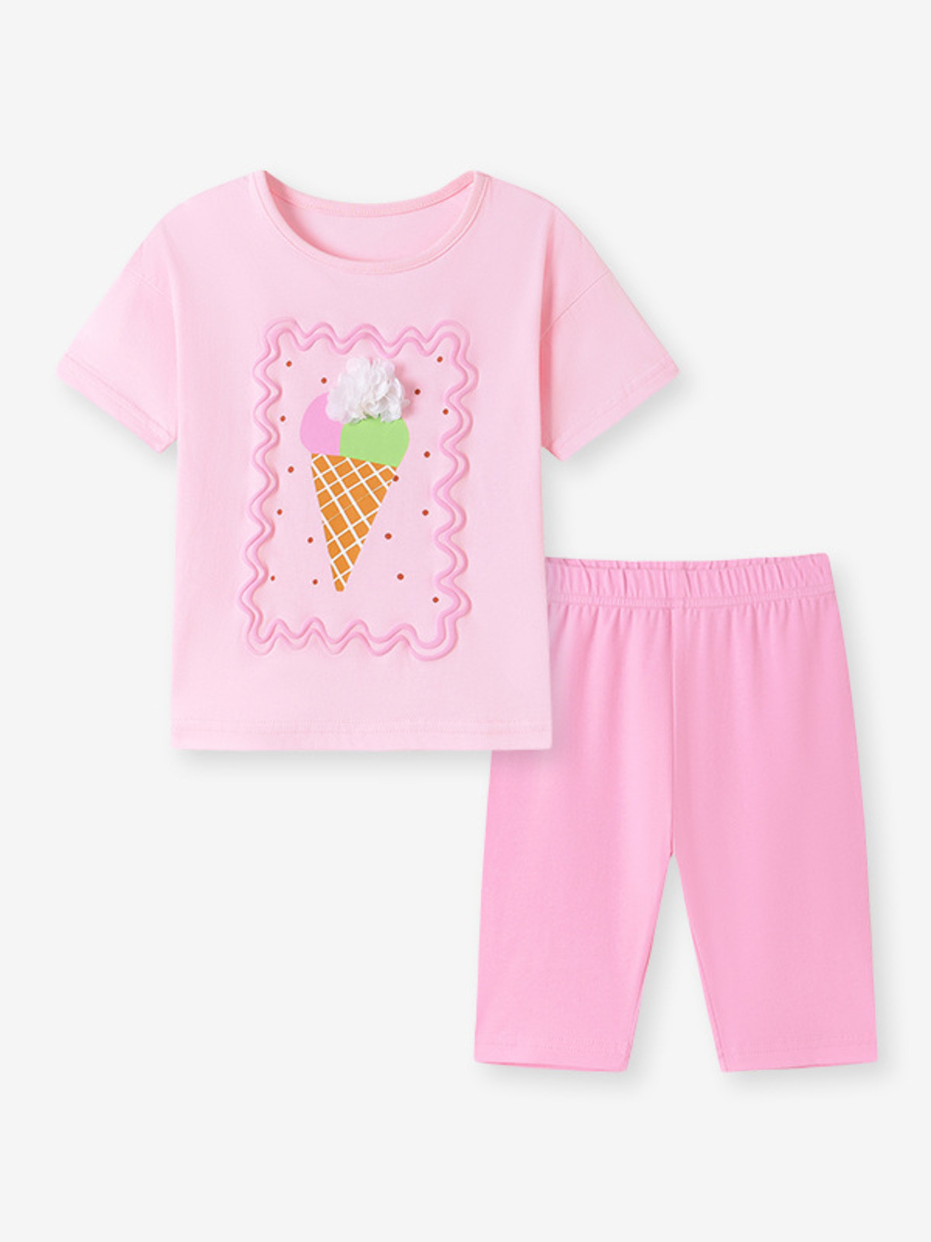 Children's Ice Cream Graphic Tee & Capri Leggings Set