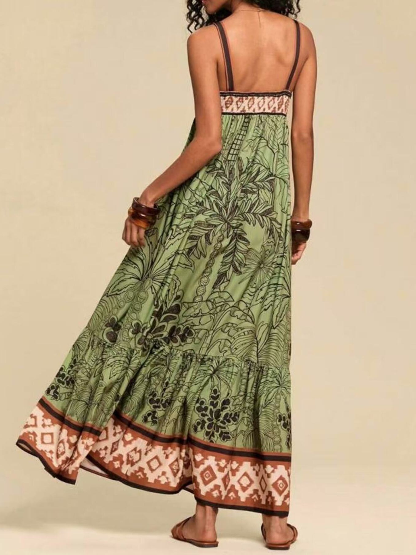 Tropical Print Maxi Cami Dress