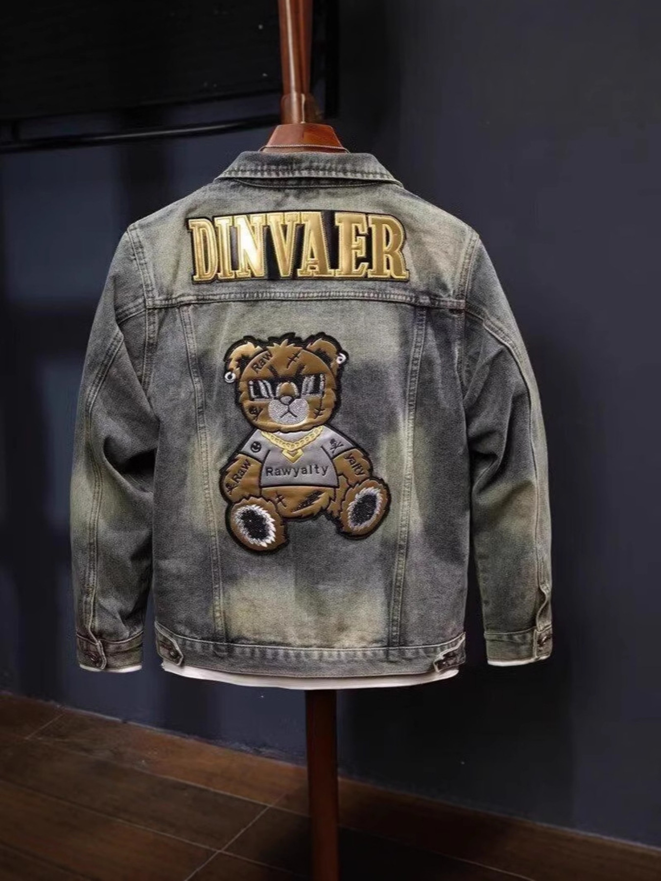 Men's Plus Size Button Up Long Sleeve Denim Jacket